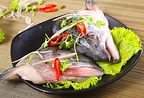 Lẩu đầu cá hồi chua cay